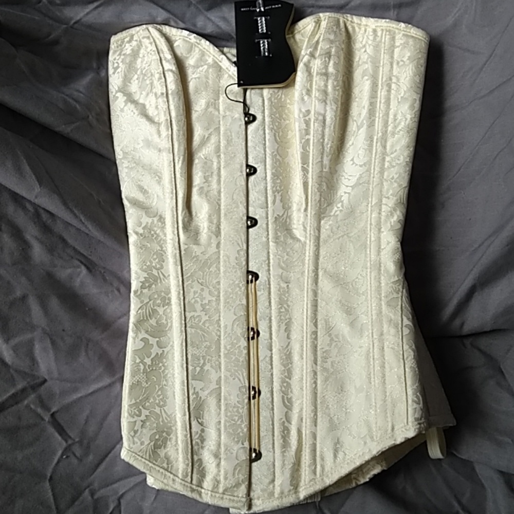 Cream brocade corset 28